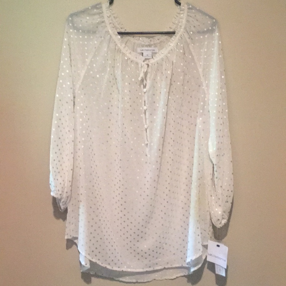 Liz Claiborne women’s sheer tunic blouse